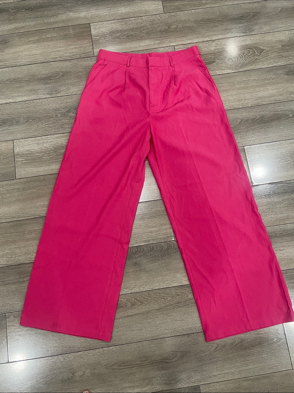 Cider Hot Pink Wide-Leg High-Rise Trousers